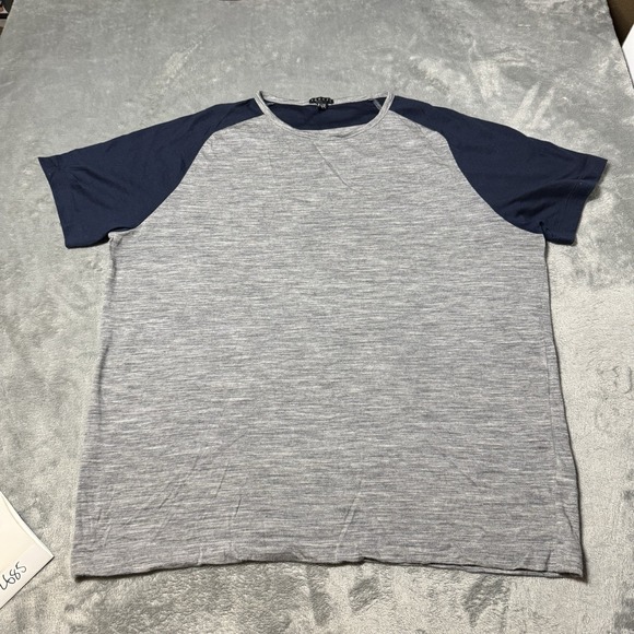 Theory Essential Crew Neck Wool T-Shirt Men Gray Short Sleeve Designer Sz XL - Picture 1 of 6
